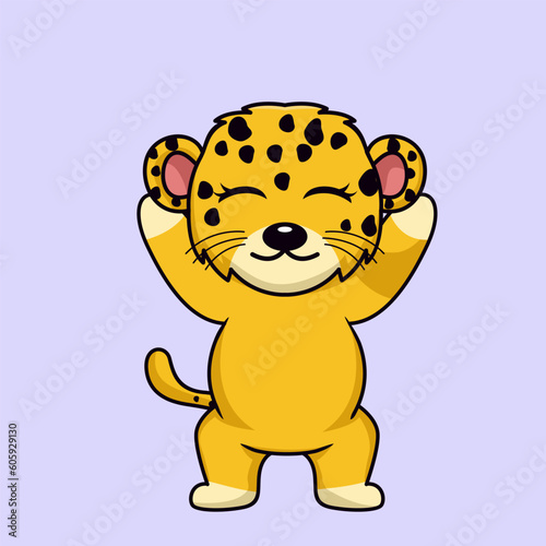 Vector illustration of cute cheetah animal