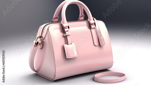 Beautiful trendy smooth youth women's handbag in light pink color