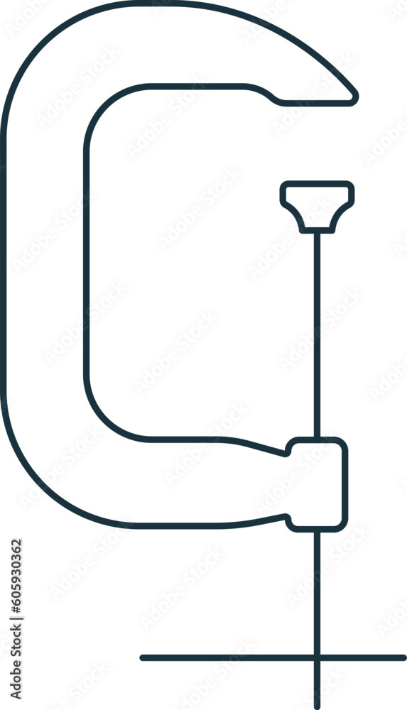 Clamp icon. Monochrome simple sign from construction instruments collection. Clamp icon for logo, templates, web design and infographics.