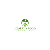 Healthy food logo template isolated on white background