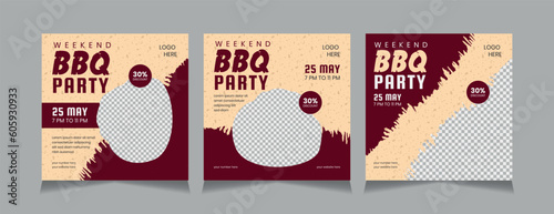 Barbecue Social Media Post Design Template.