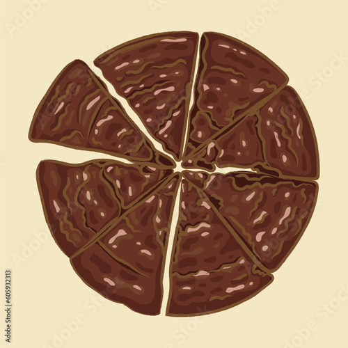 Kladdkaka is a soft cake with a chocolate flavor and sticky texture.