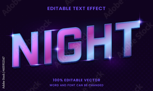 night glowing neon led graphic style editable text effect