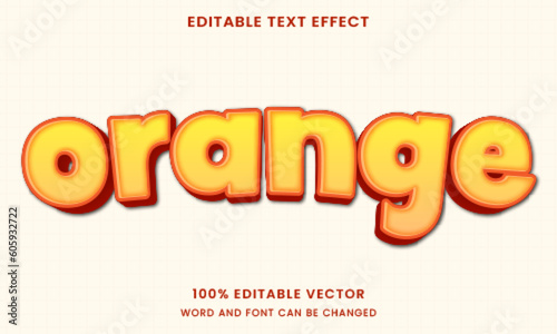 orange juice tittle graphic style editable text effect