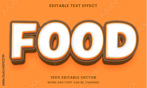 cartoon food tittle graphic style editable text effect