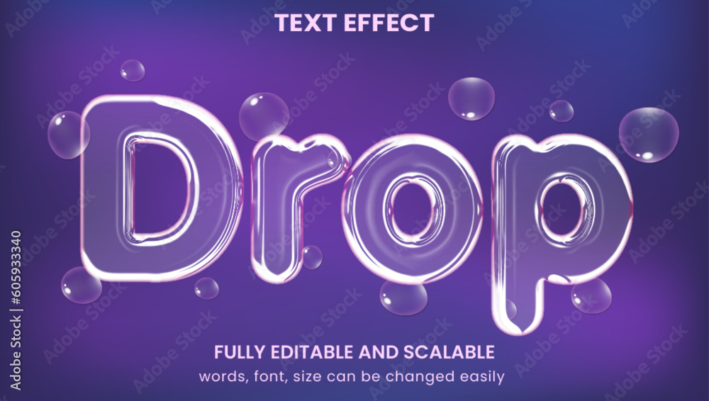 transparent bubble 3d graphic style editable text effect