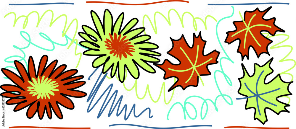 Autumn school border illustration