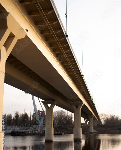 bridge construction, architecture lines under the bridge elevated expressway