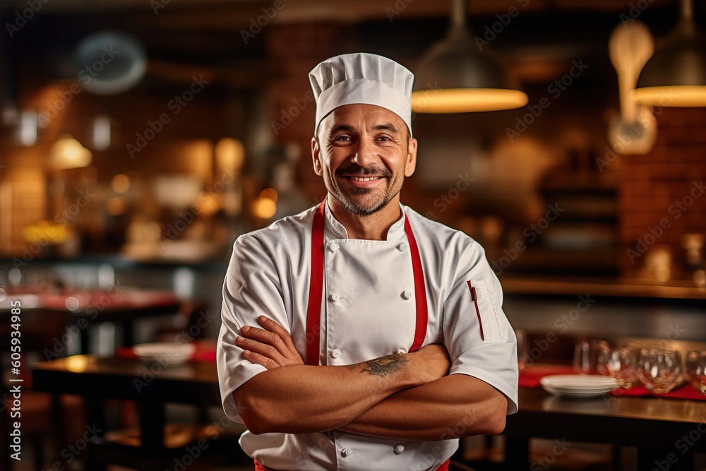 Portrait a chef standing confident AI Generative