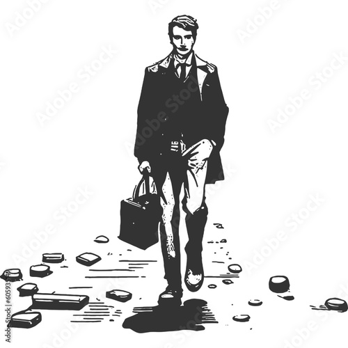 Wasteland Chronicles Vintage Illustration Vector