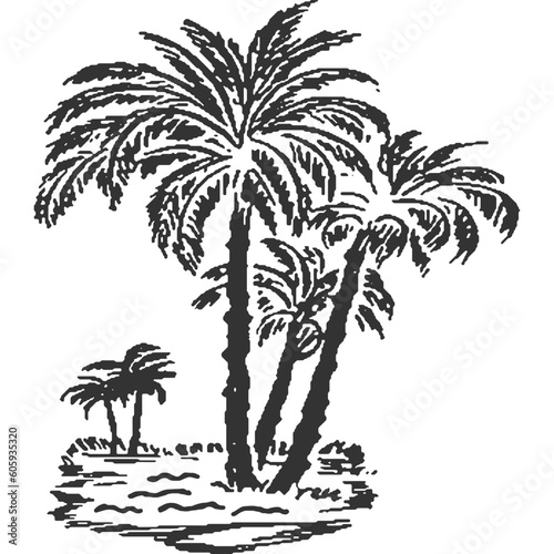 Last Oasis Vintage Illustration Vector