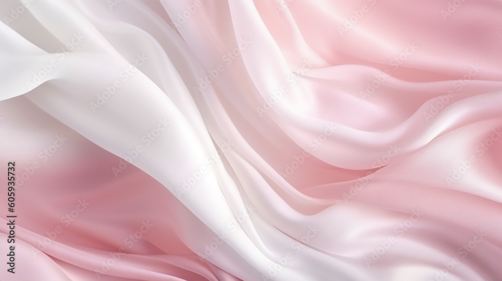 Obraz premium Pink and white soft silk background - Generative AI
