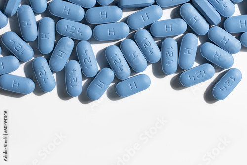 Картината върху платно Close up of different pills for the hiv infection treatment