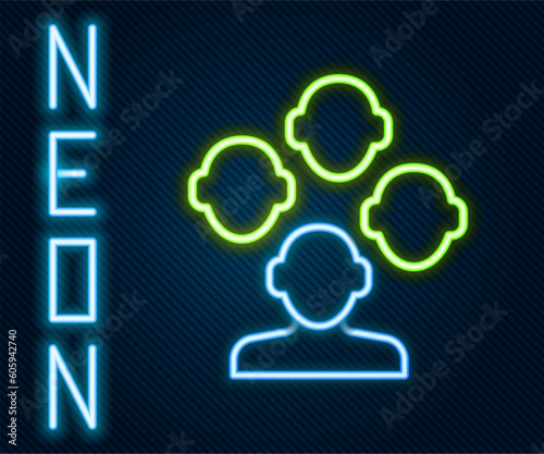 Glowing neon line Schizophrenia icon isolated on black background. Colorful outline concept. Vector