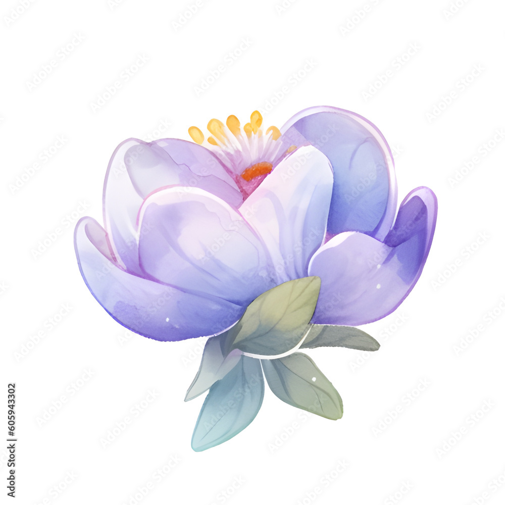 Watercolor Bumblebee on a flowers Generative AI Watercolor Bumblebee on a flowers Generative AI