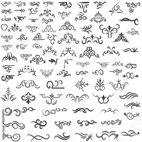 Vector illustration graphic elements for design, Swirl elements decorative illustration