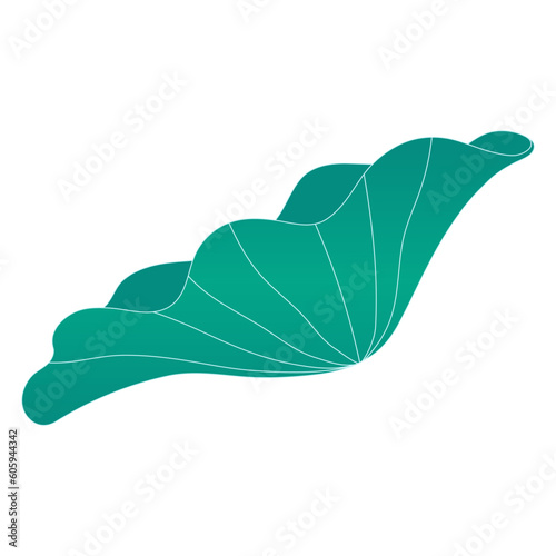 Lotus, water lily leaf hand drawn illustration. Line art, drawing style design, isolated vector. Mid Autumn Festival plant, botanical element, beautiful Asian flora