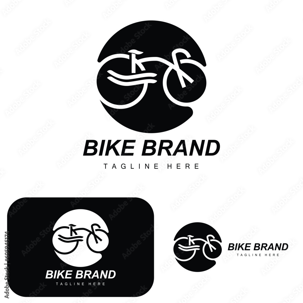 Bicycle Logo, Vehicle Vector, Bicycle Silhouette Icon, Simple Design Inspiration