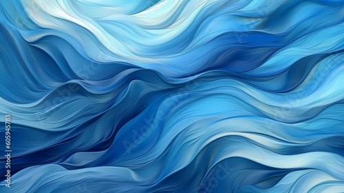 Abstract organic blue lines wallpaper background with Generative AI