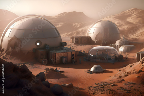 A colony of colonizers on Mars, Generative AI 2 photo
