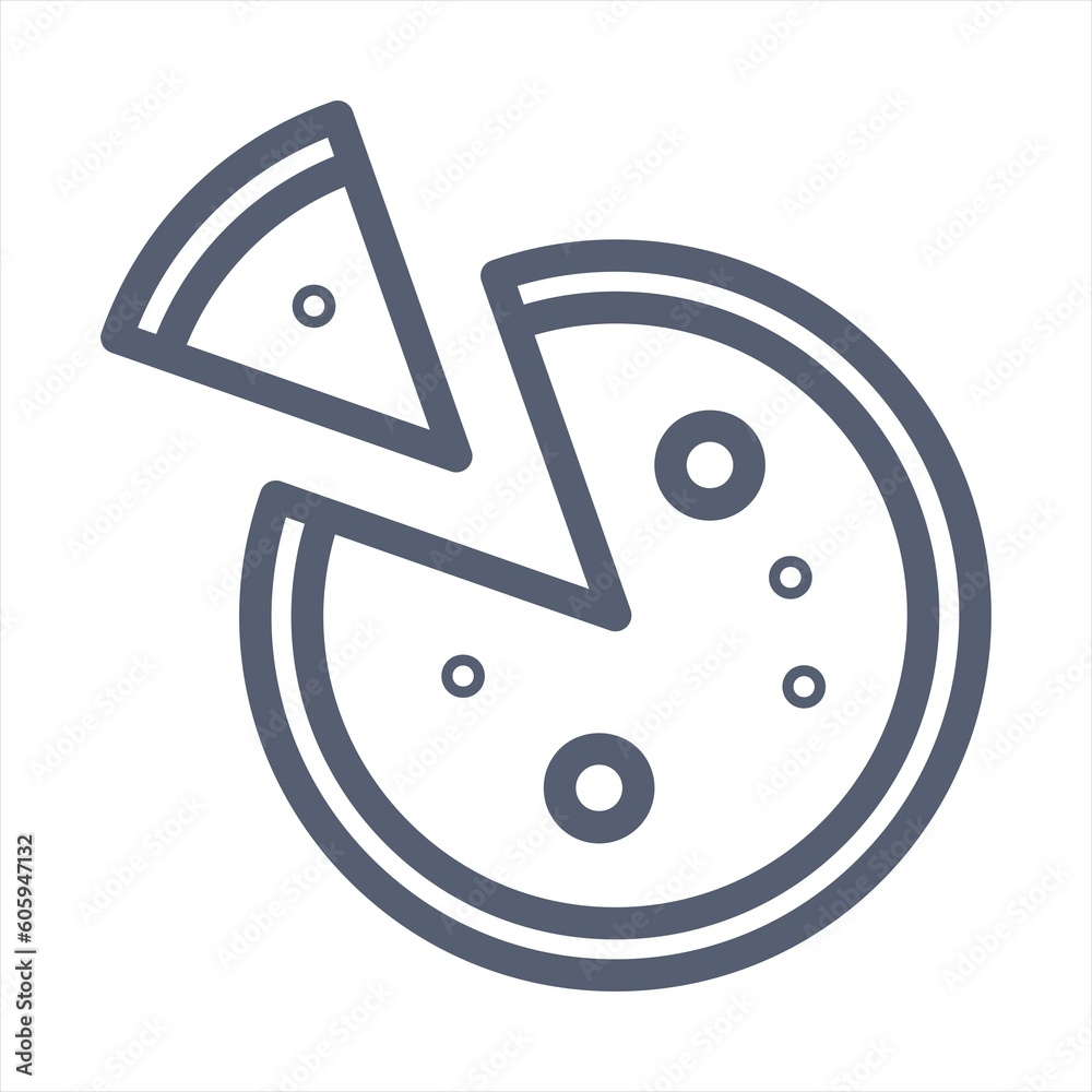 Pizza icon illustration, Pizza slice icon vector fast food delivery - vector Pizza icon illustration, Pizza slice icon vector fast food delivery - vector