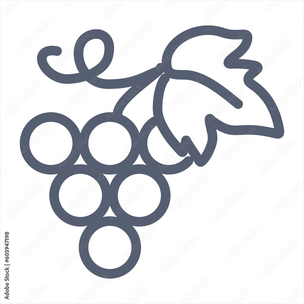 Grape line icon. plant, organic, bunch. Winery concept. Can be used for topics like garden, vineyard, harvest Grape line icon. plant, organic, bunch. Winery concept. Can be used for topics like garden, vineyard, harvest