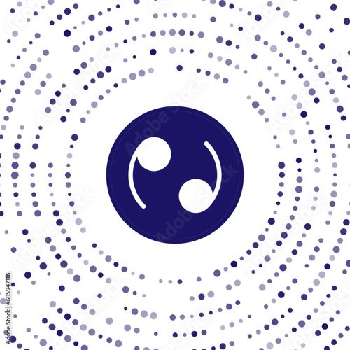 Blue Cancer zodiac sign icon isolated on white background. Astrological horoscope collection. Abstract circle random dots. Vector