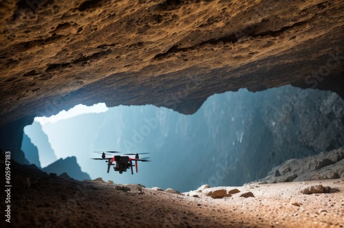 drone flew into the cave. generative ai