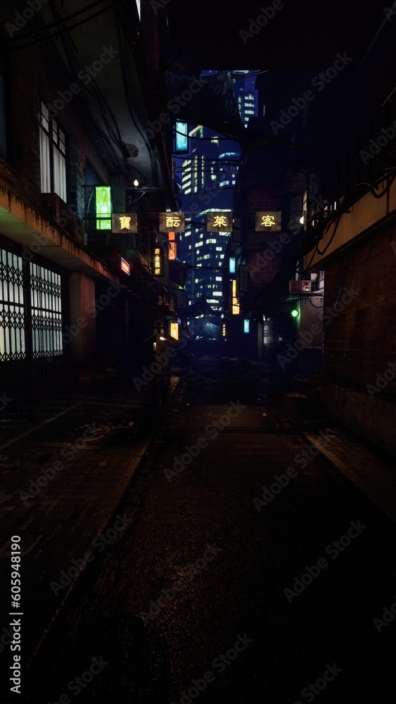 Fototapeta premium Cyberpunk Alley