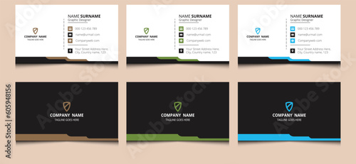 Simple clean elegant minimalist modern creative corporate professional abstract company name visiting business card template design.