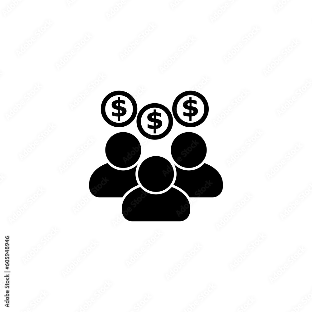 Employee cost, salary icon isolated on transparent background