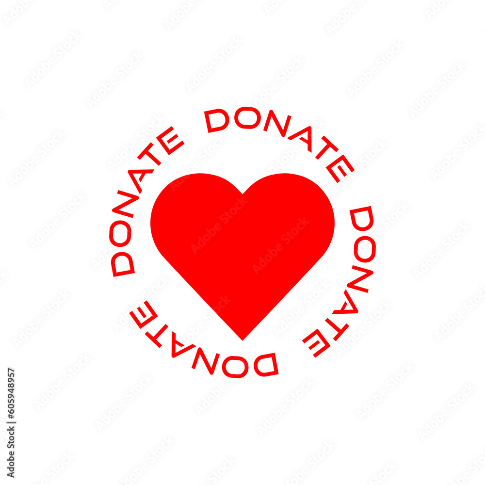 Heart donate icon isolated on transparent background