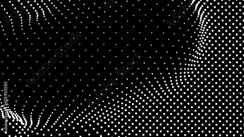 Dome-shaped protrusion part seine by stretching mesh for the illusion three-dimensional deformation of the surface. Screen media video trippy. Mesh LCD display. Scale size different hole space.