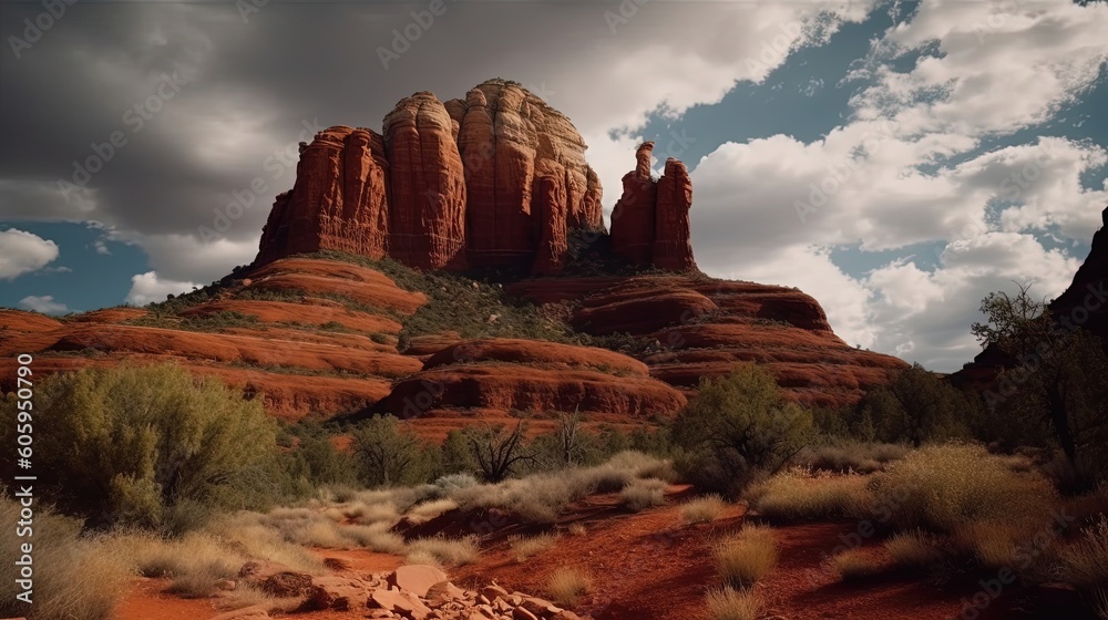 Lose yourself in the striking beauty of Sedona's red rock formations, as these natural wonders stand as sentinels of time. Generated by AI.