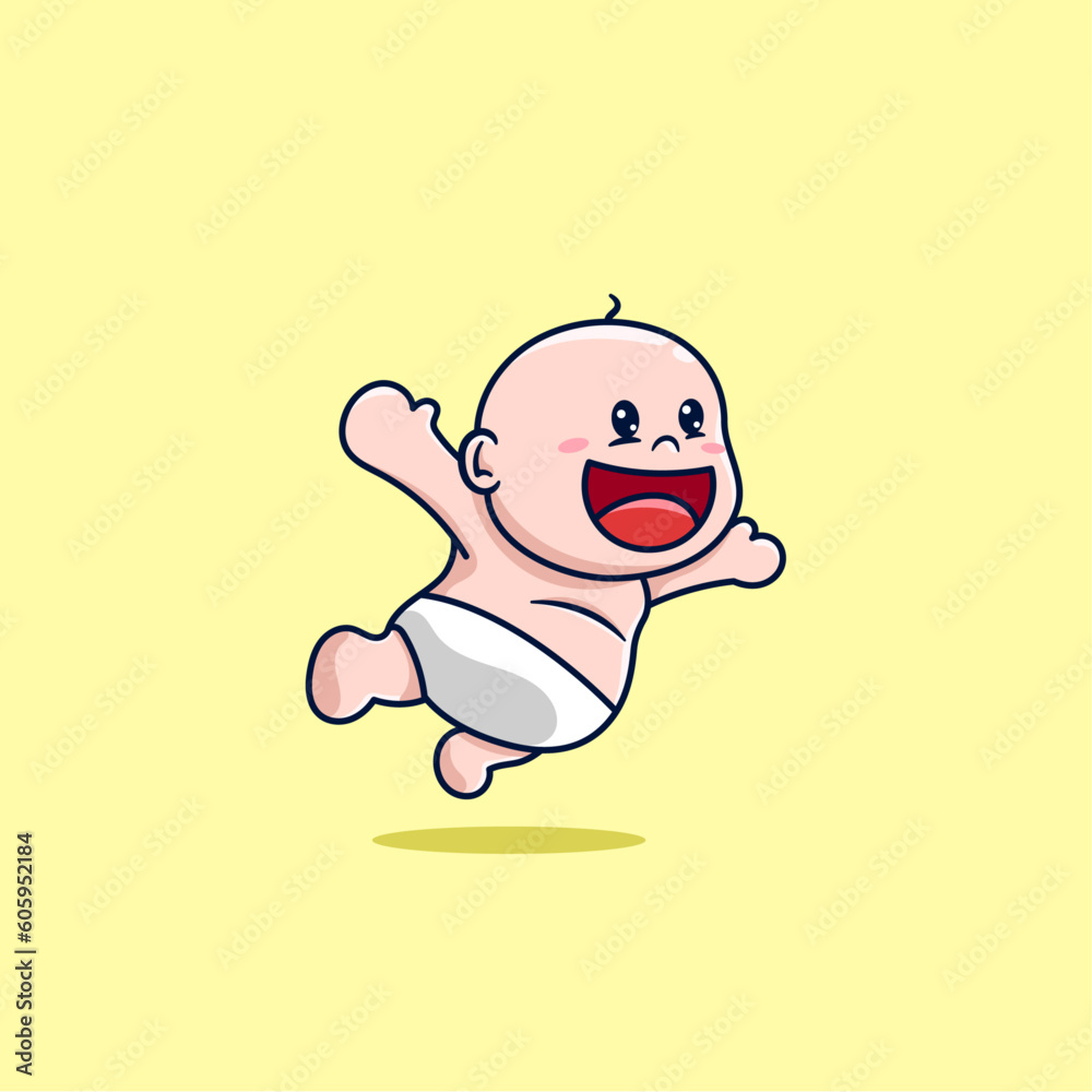 cute baby flying funny cartoon