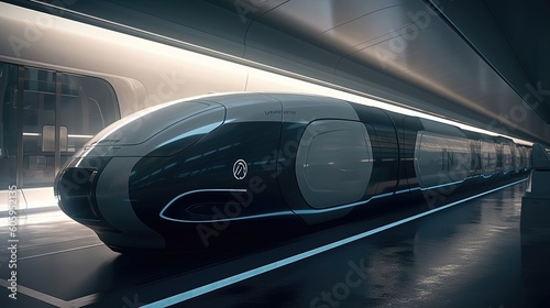 Wallpaper Mural Step into the future of transportation with the groundbreaking Hyperloop train concept. Generated by AI. Torontodigital.ca