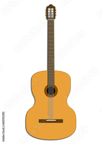 guitare sur fond transparent et en relief