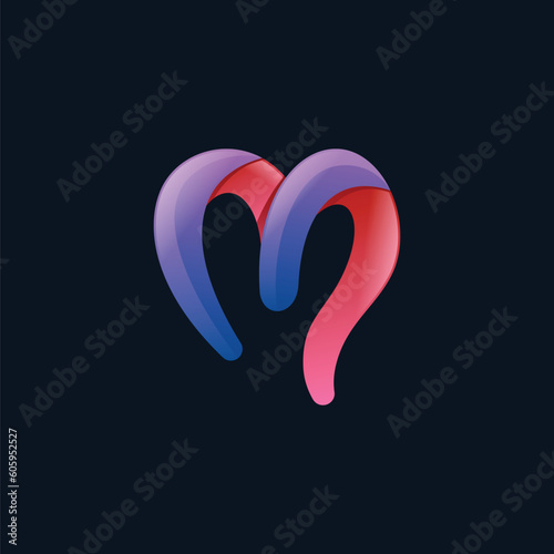 Abstract letter W gradient logo vector icon illustration