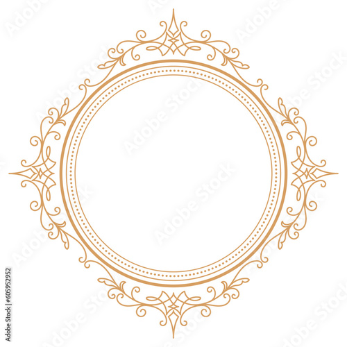 Vintage Circle frame round flourish label vector