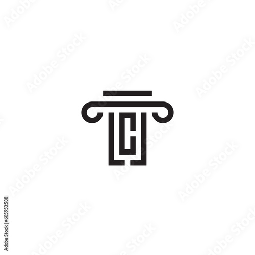 Column and Letter LLC, CLL or LCL logo or icon design