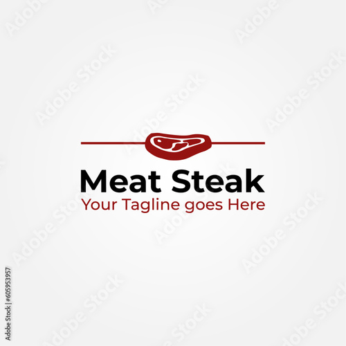 Meat Steak Vector Logo Design
