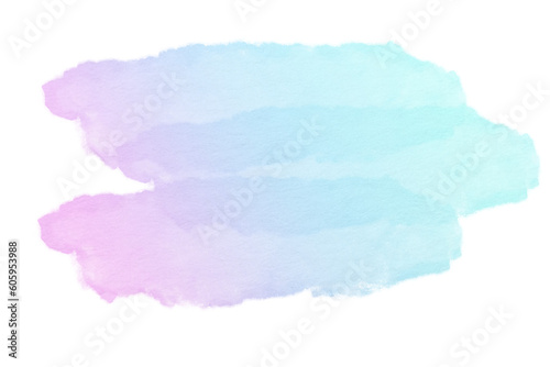 Abstract pink and blue watercolor on white background.