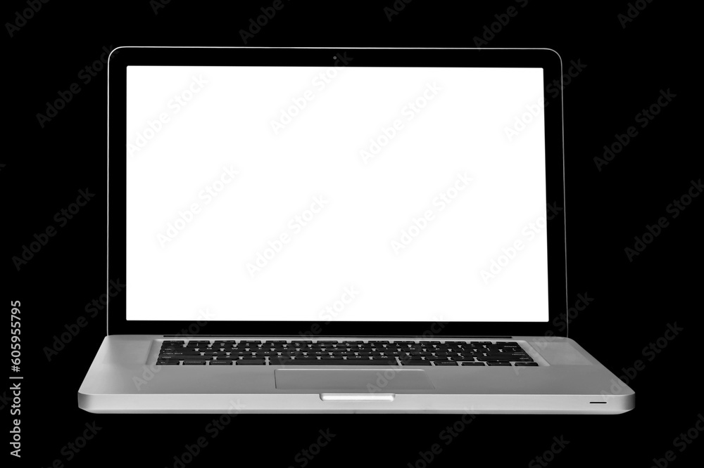 a modern laptop computer on black background a modern laptop computer on black background