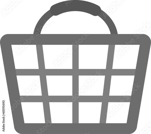 グレーの網目のカバンのかわいいシンプルイラスト