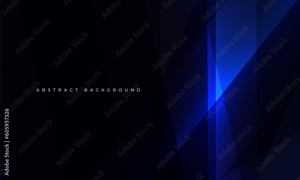 Obraz premium Black and dark blue modern abstract background with diagonal geometric shapes. Abstract vector dark blue background. Vector illustration