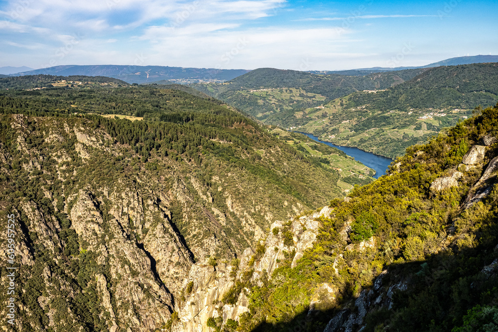 View of Canyon del Sil from Balcones de Madrid in Parada de Sil in Galicia, Spain, Europe