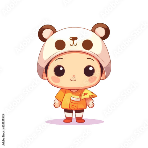 cute children cartoon character vector illustration