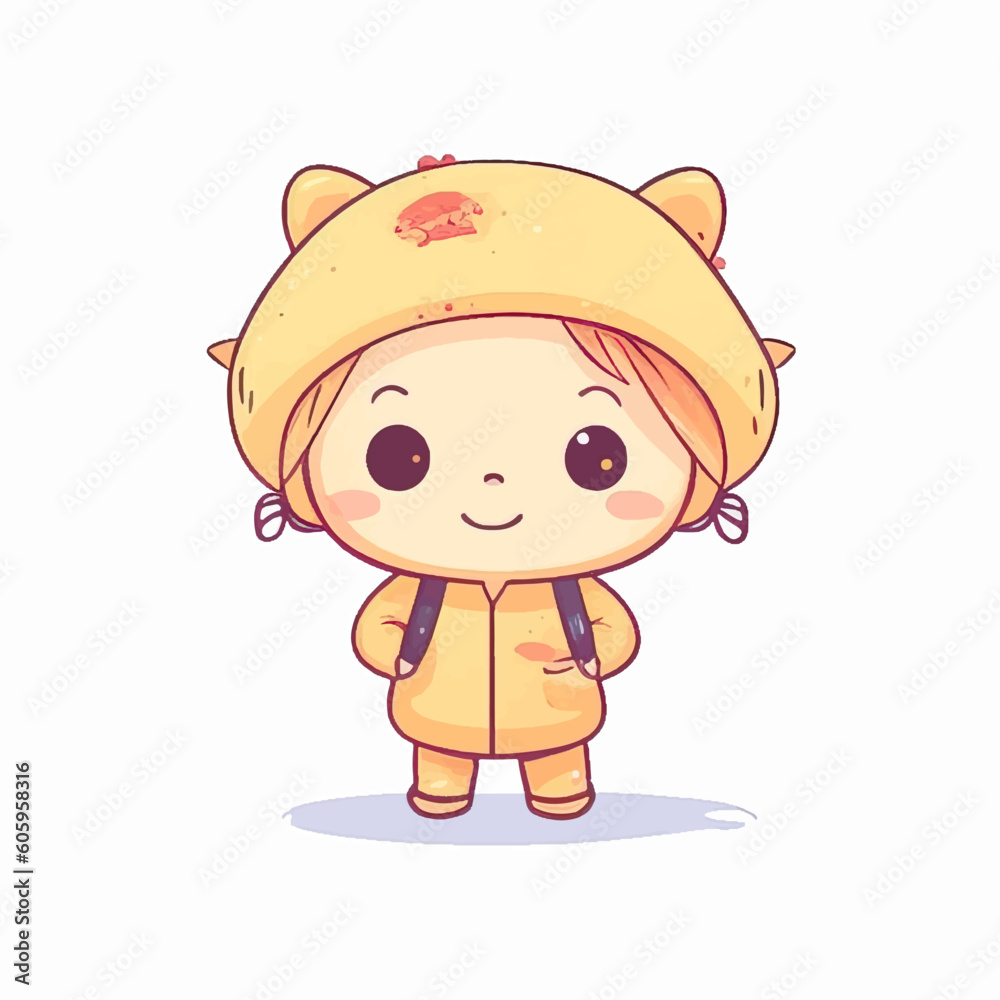 Fototapeta premium cute children cartoon character vector illustration