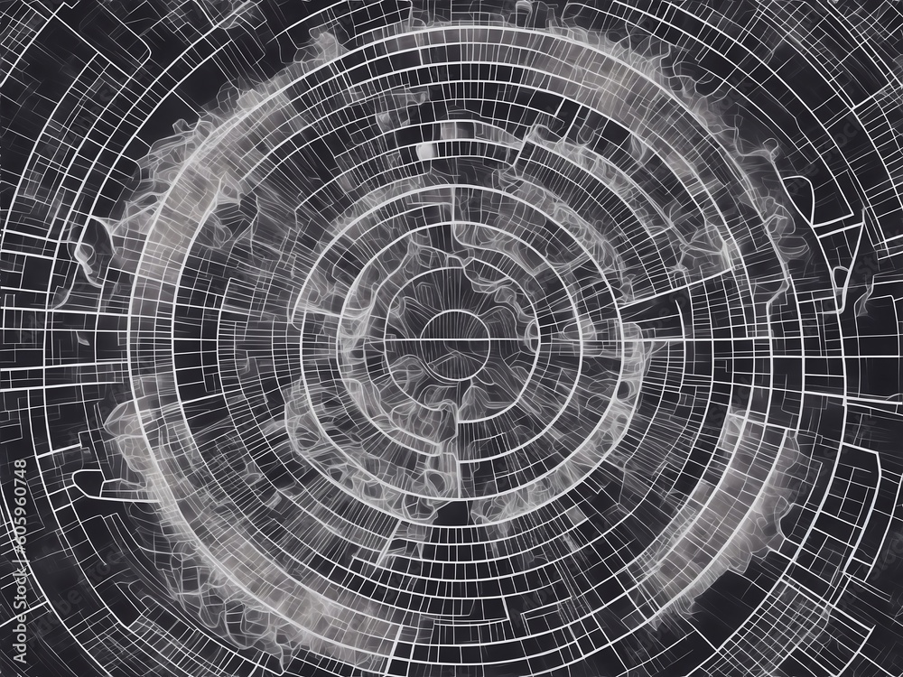 Obraz premium abstract circle technology background. Generative AI illustration