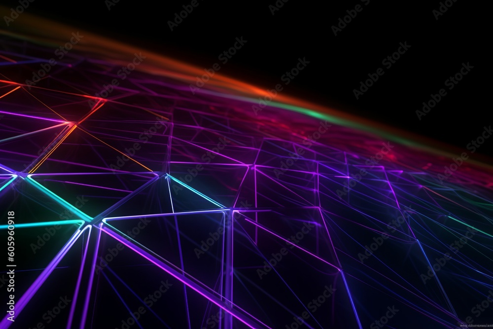 Technological Neon Lines: A Mesmerizing Abstract Background for Your Next Digital Project Generative AI. Technological Neon Lines: A Mesmerizing Abstract Background for Your Next Digital Project Generative AI.